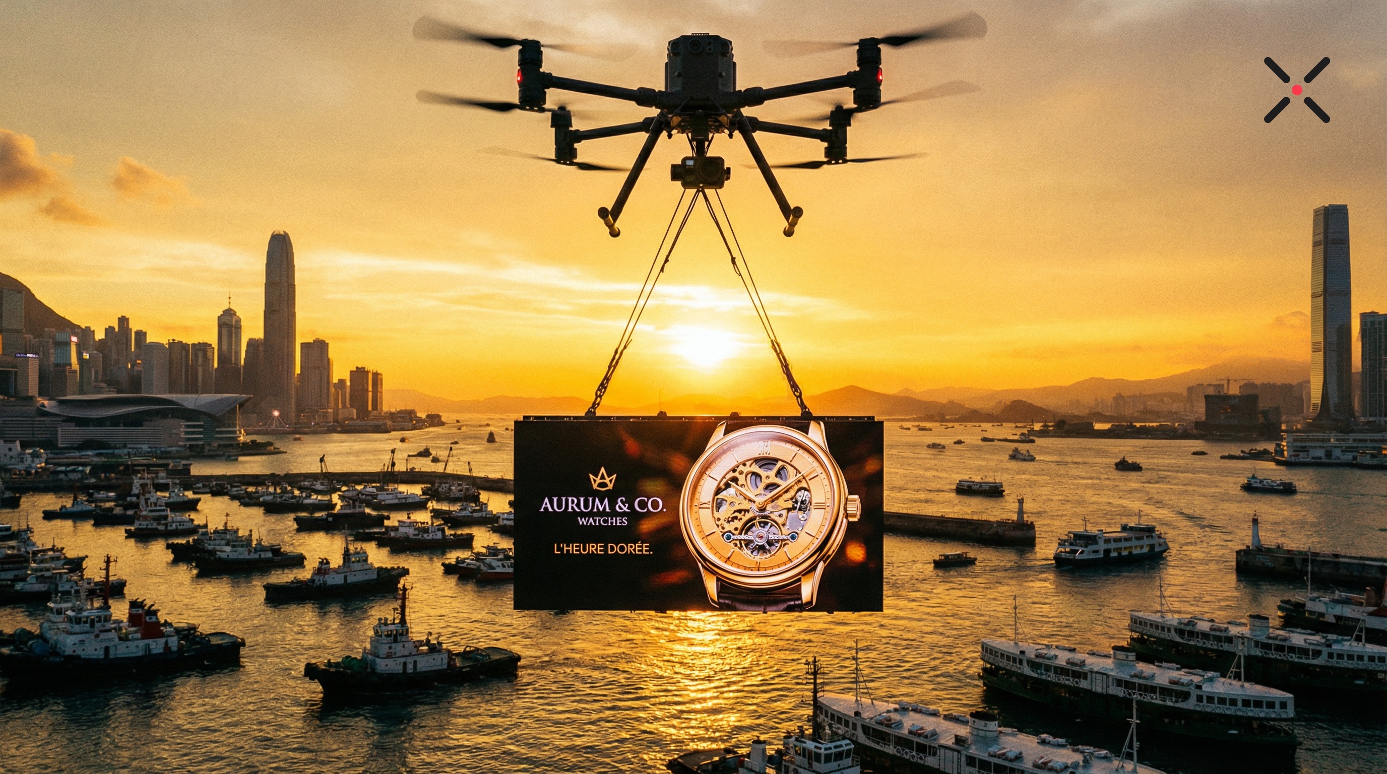 港×ドローン広告