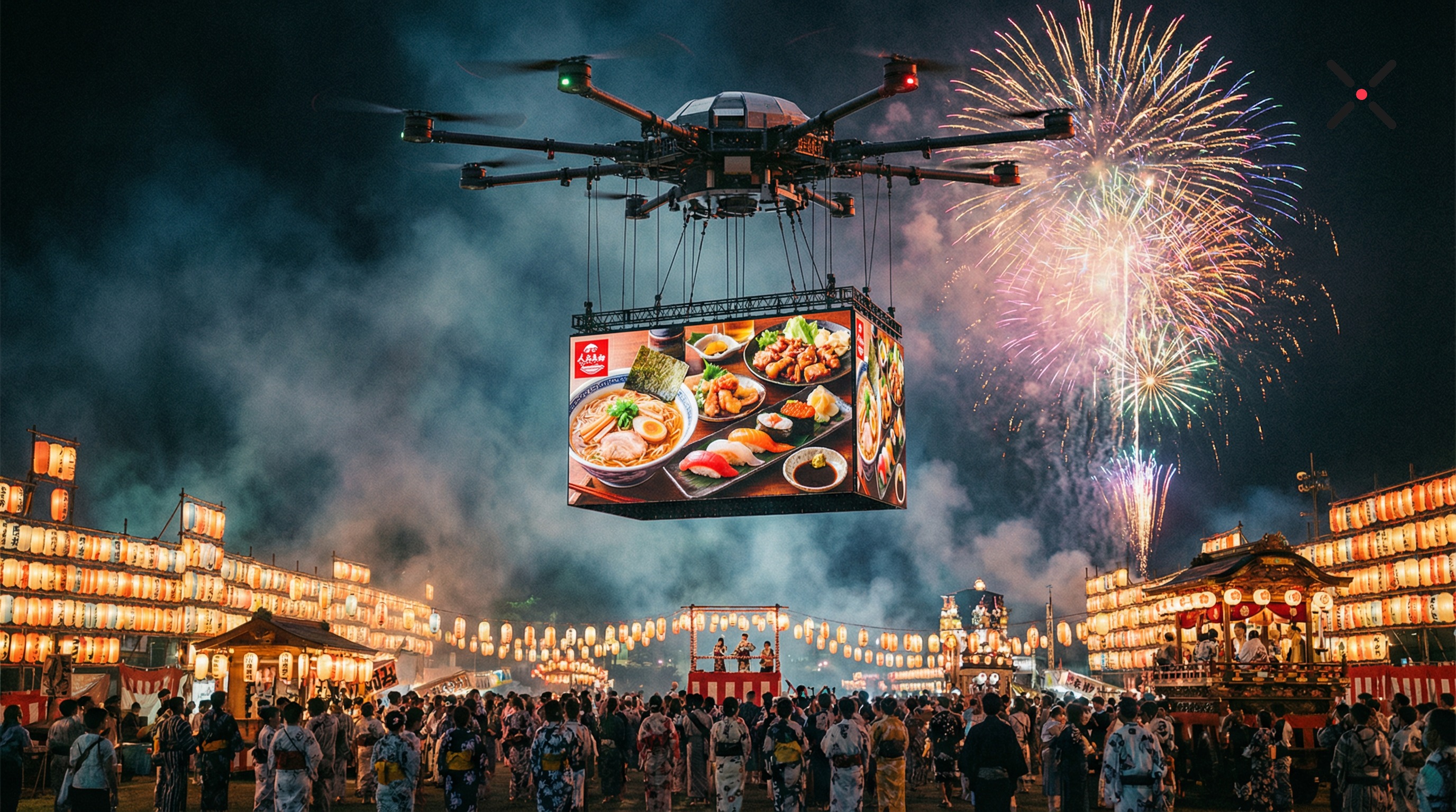 日本の祭り×ドローン広告