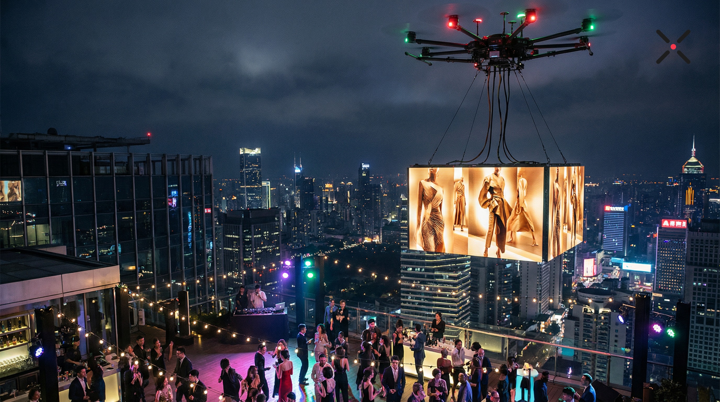 ルーフトップ×ドローン広告